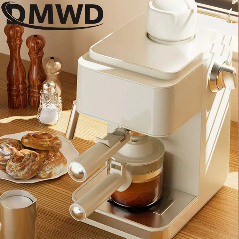 Pump Pressure Italian Automatic Coffee Machine 5Bar American Espresso Cafe Maker Tea Boiler Cappuccino Latte Milk Foam Frother