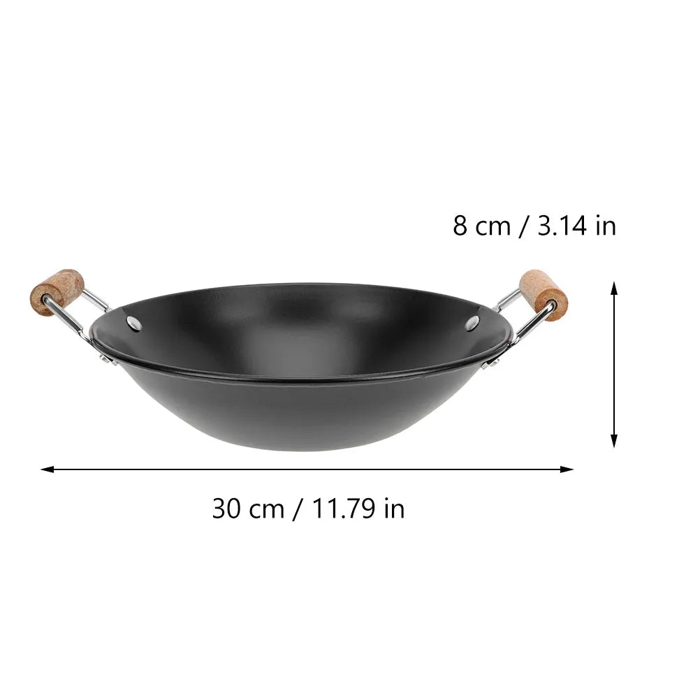 Panela Wok para Fritar Profundo Aço Mexer Metal Saute Quente Inoxidável [Panelas Chinesas]