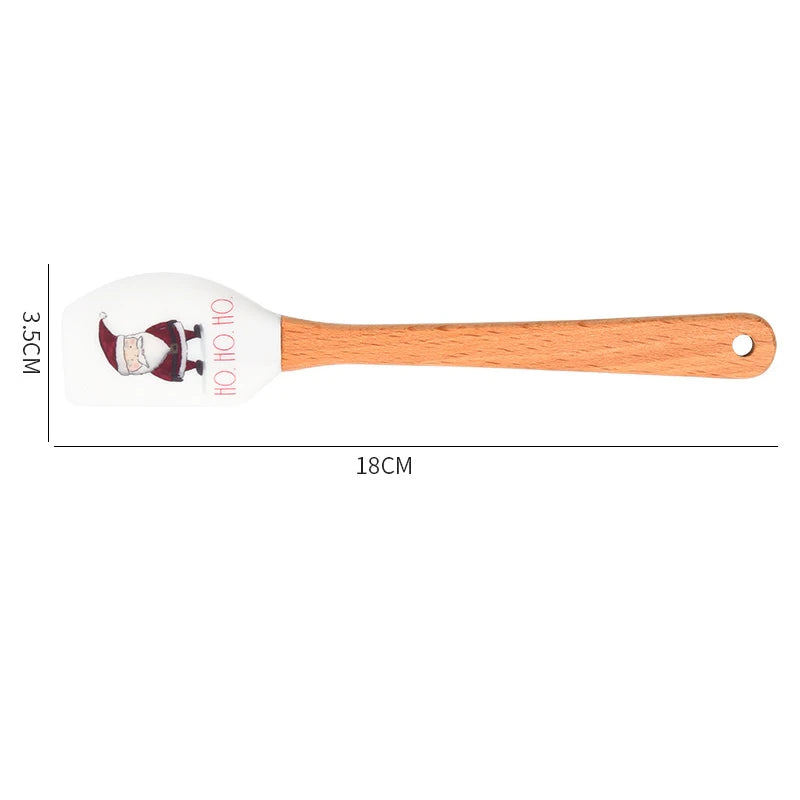 Small Wooden Handle Cake Silicone Spatula Nonstick Cream Butter Baking Scraper Kitchen Batter Mixer Chocolate Pastry Blenders