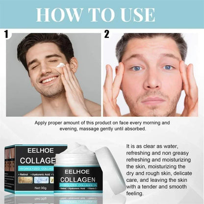 Creme facial hidratante e hidratante com ácido hialurônico para homens