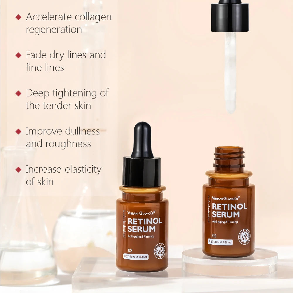 Retinol Face Whitening Cream Eye Serum Face Essence Anti Wrinkle Firming Lifting Improve Lines Brightening Fine Moisturizing