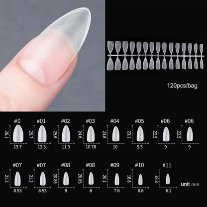 120 unidades/saco Pontas de unhas/postiças de pressão mate suaves