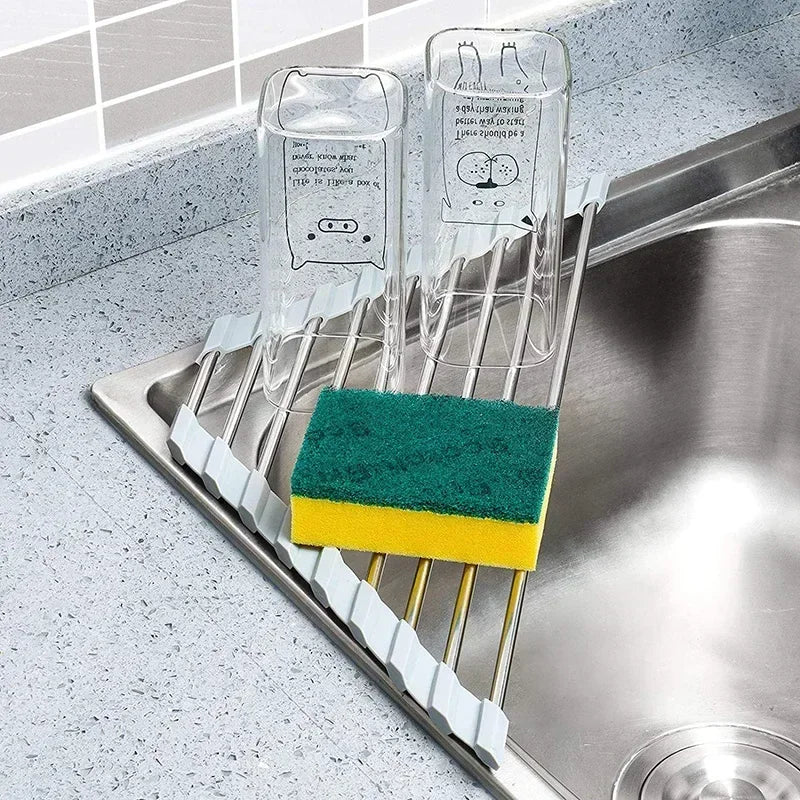 Estendal triangular enrolável para secar loiça