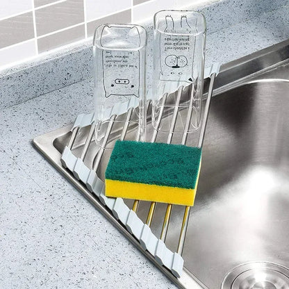 Estendal triangular enrolável para secar loiça