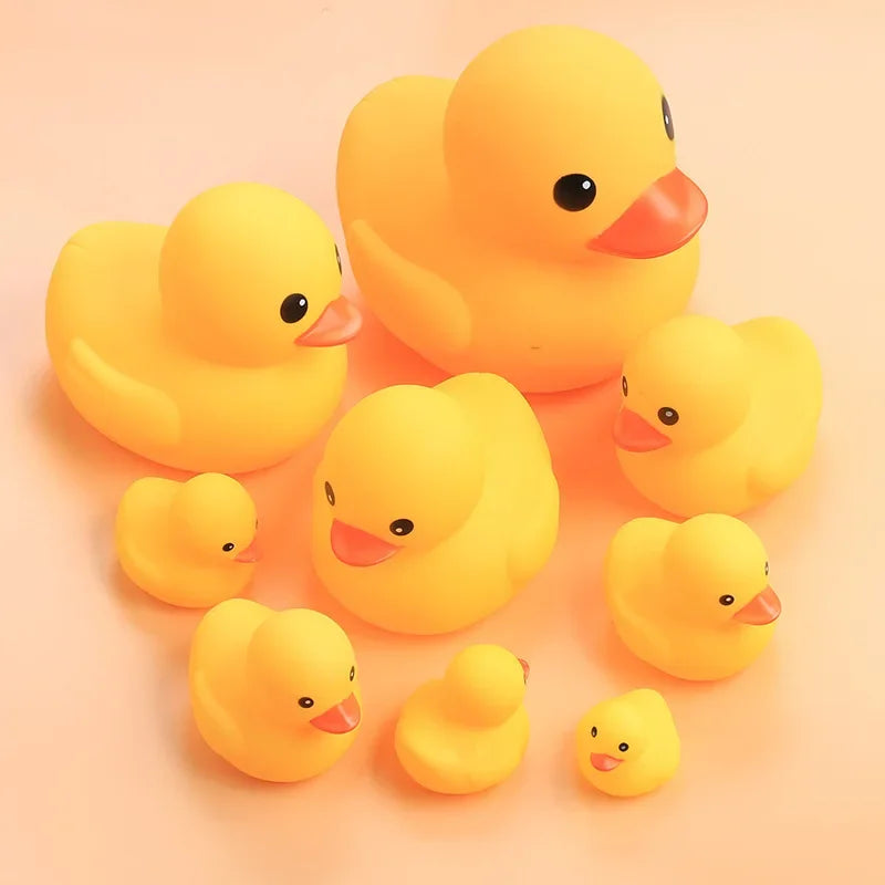 Pato de Borracha de aperto amarelo pequeno e fofo [Brinquedos de banho para bebés]