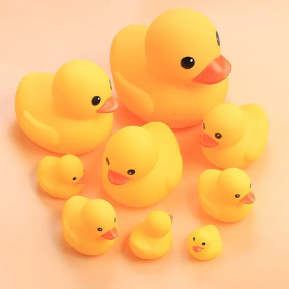 Pato de Borracha de aperto amarelo pequeno e fofo [Brinquedos de banho para bebés]