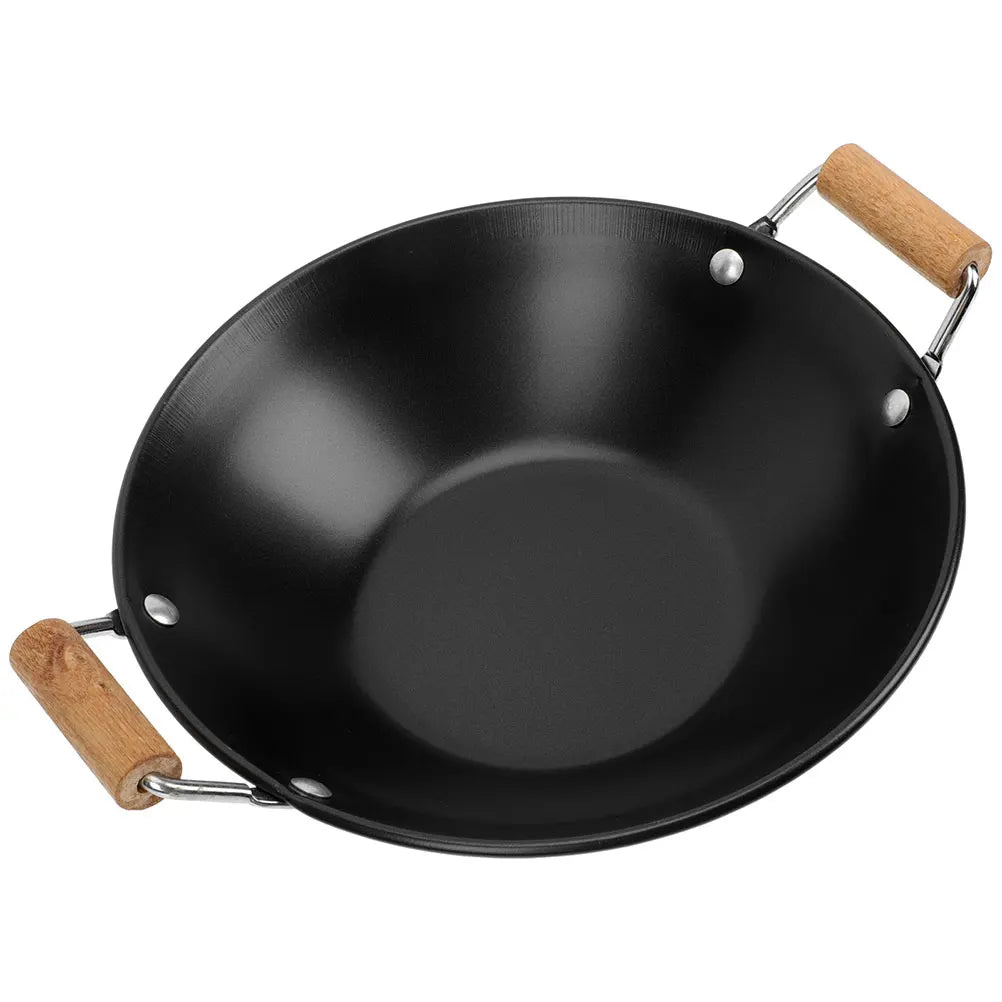Panela Wok para Fritar Profundo Aço Mexer Metal Saute Quente Inoxidável [Panelas Chinesas]
