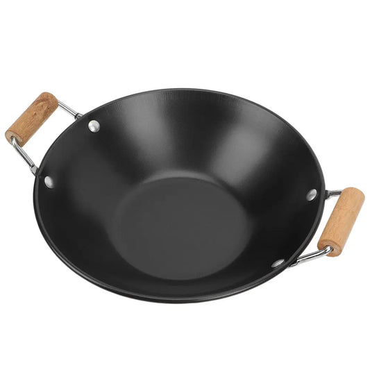 Panela Wok para Fritar Profundo Aço Mexer Metal Saute Quente Inoxidável [Panelas Chinesas]
