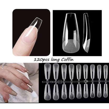 120 unidades/saco Pontas de unhas/postiças de pressão mate suaves