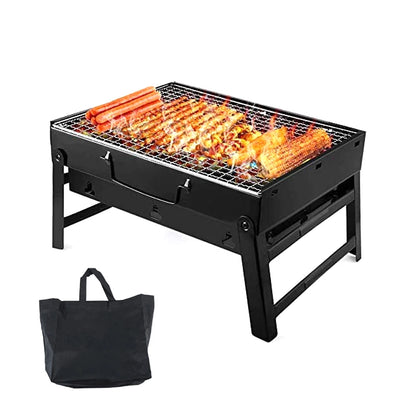 Grelhador a carvão portátil para churrasco Cozinhar ao ar livre Campismo Piquenique Praia Prateleiras para churrasco