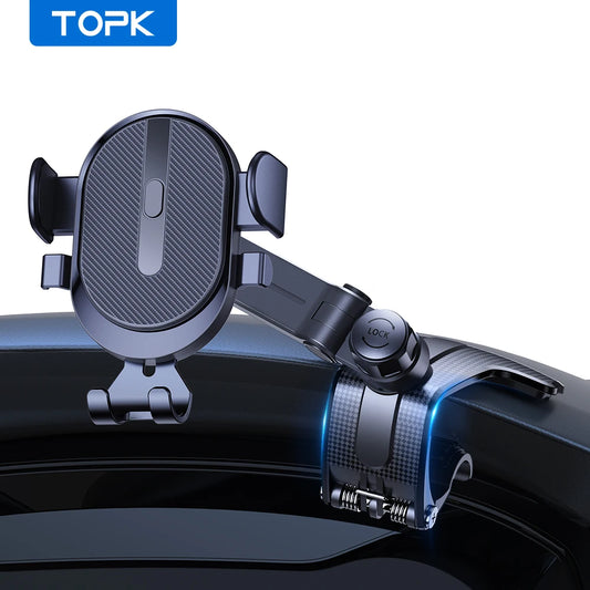 TOPK Suporte para telemóvel no painel de instrumentos do carro Rotação de 360 graus