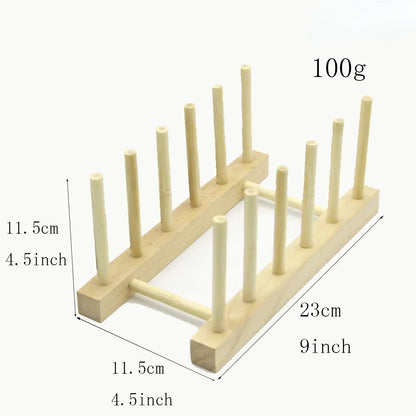 Wooden Dish Drainer Rack Kitchen Dishes Stand Plate Dish Drying Rack Pot Lid Racks Kitchen Organizer Drying Cups Display Shelf