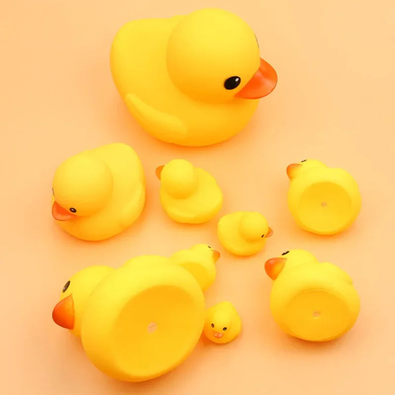 Pato de Borracha de aperto amarelo pequeno e fofo [Brinquedos de banho para bebés]