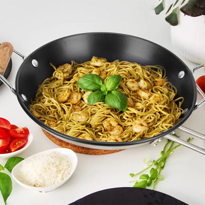 Panela Wok para Fritar Profundo Aço Mexer Metal Saute Quente Inoxidável [Panelas Chinesas]
