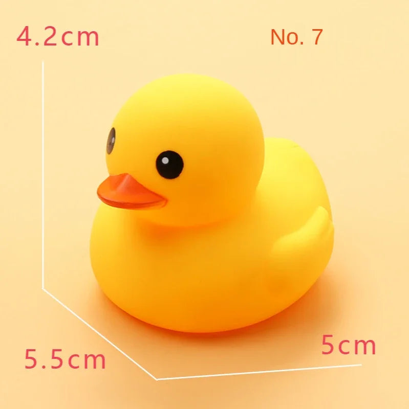 Pato de Borracha de aperto amarelo pequeno e fofo [Brinquedos de banho para bebés]