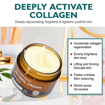 Retinol Face Cream and Eye Serum Firming Lifting Anti-Aging Wrinkle Reduce Wrinkle Fine Lines Facial Skin Care Product