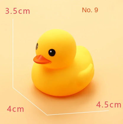 Pato de Borracha de aperto amarelo pequeno e fofo [Brinquedos de banho para bebés]