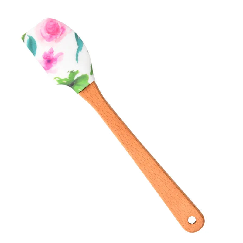Small Wooden Handle Cake Silicone Spatula Nonstick Cream Butter Baking Scraper Kitchen Batter Mixer Chocolate Pastry Blenders