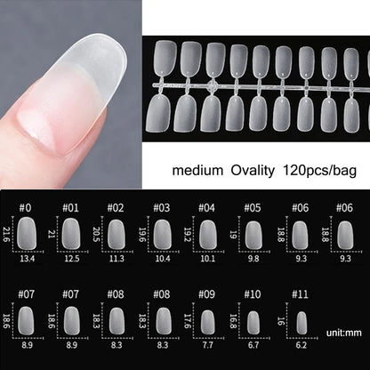 120 unidades/saco Pontas de unhas/postiças de pressão mate suaves