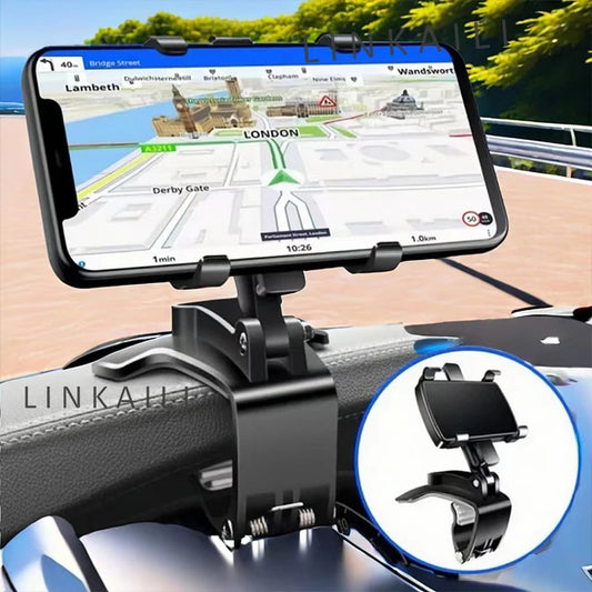 Suporte para telefone no painel do carro com para-brisas de 360° para smartphones de 4,0 a 7 polegadas