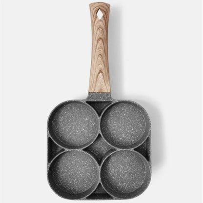 New McRib Four Hole Omelette Pan Flat Bottom Non-Stick Egg Pan Mini Frying Pan Breakfast Pan Kitchen Utensils Frying Pan