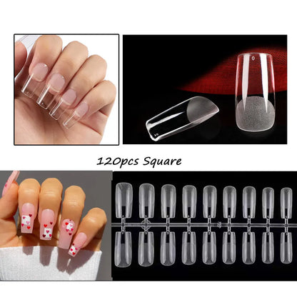 120 unidades/saco Pontas de unhas/postiças de pressão mate suaves