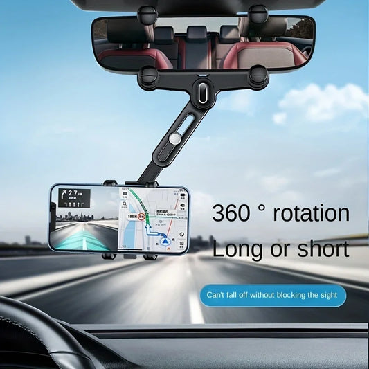 Suporte para telemóvel no espelho retrovisor do automóvel com rotação de 360°