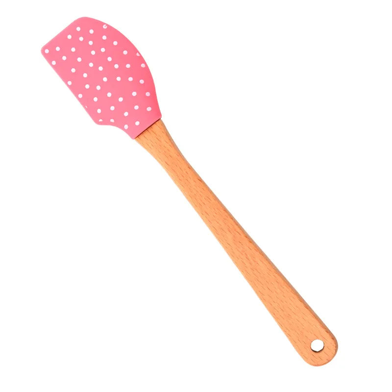 Small Wooden Handle Cake Silicone Spatula Nonstick Cream Butter Baking Scraper Kitchen Batter Mixer Chocolate Pastry Blenders