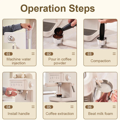 Máquina de café expresso multifunções automática com bocal de leite Espuma Latte Vapor 20bar Máquina de café extrator Cappuccino Panela de café EU US UK