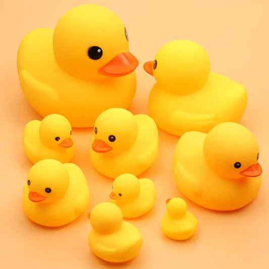 Pato de Borracha de aperto amarelo pequeno e fofo [Brinquedos de banho para bebés]